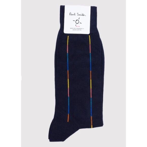 NWT $35 Paul Smith “Gareth” Vertical Artist Stripe socks, made in Italy. - Picture 2 of 3
